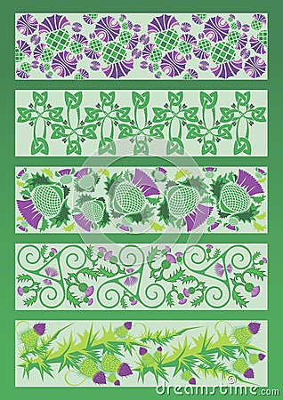 Ornament decorative elements in Celtic style Vector Illustration