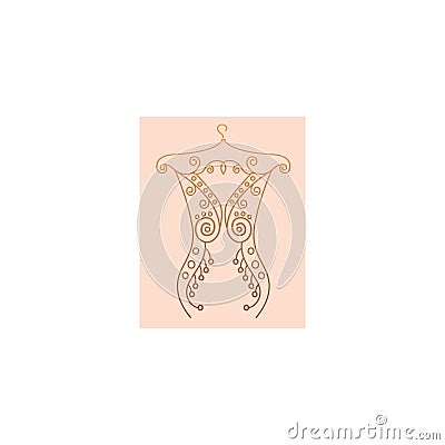 ornament dress hanger illustration design vector Vector Illustration