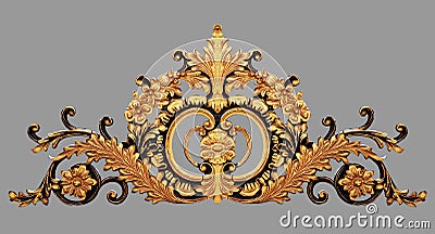 Ornament elements, vintage gold floral Stock Photo