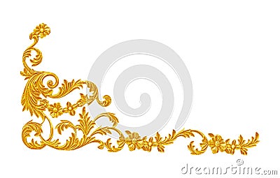 Ornament elements, vintage gold floral designs Stock Photo