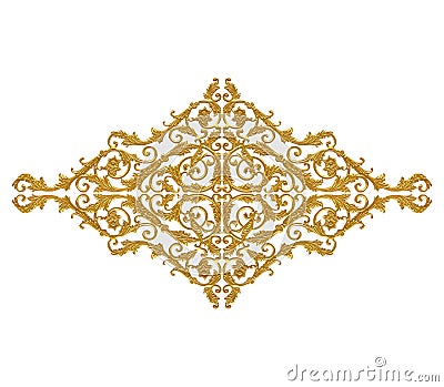 Ornament elements, vintage gold floral designs Stock Photo