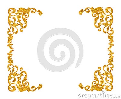 Ornament elements, vintage gold floral designs Stock Photo