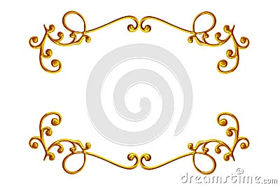 Ornament elements, vintage gold floral designs Stock Photo