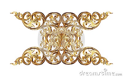 Ornament elements, vintage gold floral designs Stock Photo