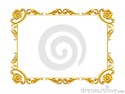 Ornament elements, vintage gold frame floral designs Stock Photo