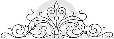 Ornament floral black and white vector Vector Illustration