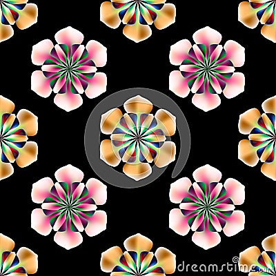 Ornament fluid flowers pattern vector tile Vector Illustration
