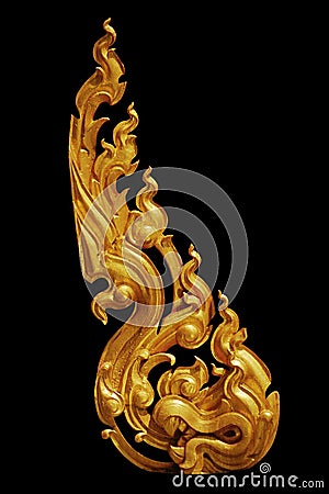 Ornament of gold plated vintage floral Stock Photo