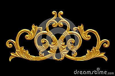 Ornament of gold plated vintage floral ,victorian Style Stock Photo