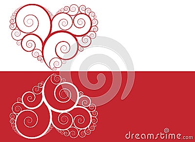 Ornament heart reflection vector Vector Illustration