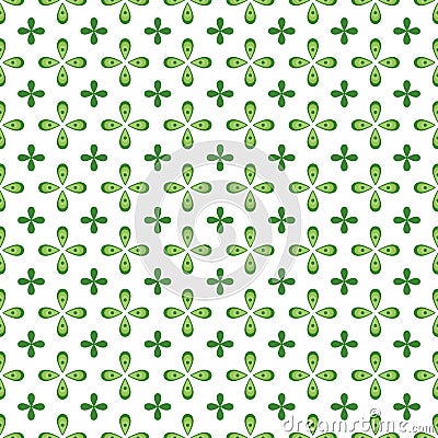 Ornament Irish style clover seamless pattern vector isolated on white background. Green leaves, and decorative clovers. Vector Illustration
