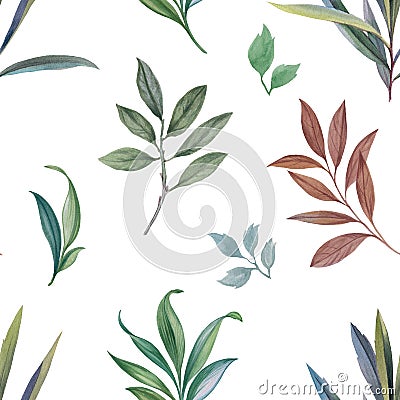 Ornament from leaves and branches. Stock Photo