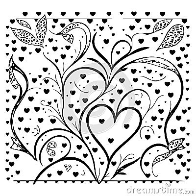 ornament lover heart valentine illustration sketch hand draw Vector Illustration