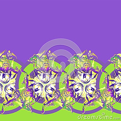 Ornament of repeating trefoils enclosed in circle Stock Photo