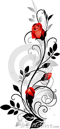 Ornament with rose Vector Illustration