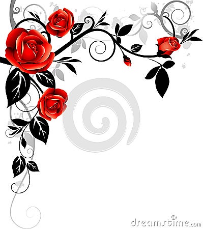 Ornament with roses Vector Illustration