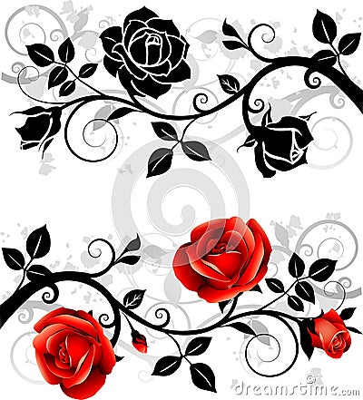 Ornament with roses Vector Illustration