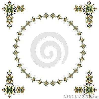 Ornament of the Ryazan province, the embryo germinating into the world Tree Stock Photo