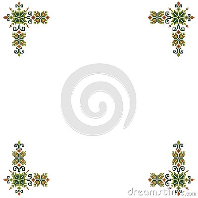 Ornament of the Ryazan province, the embryo germinating into the world Tree Vector Illustration