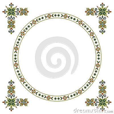 Ornament of the Ryazan province, the embryo germinating into the world Tree Stock Photo