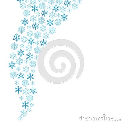 Ornament of snowflakes in the form of waves, curls or snow blizzard. Vector illustration Cartoon Illustration