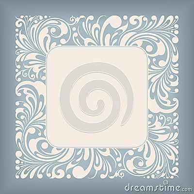 Ornament Square Label Vector Illustration