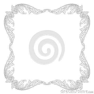 Ornament vector in baroque style for filigree Vector Illustration