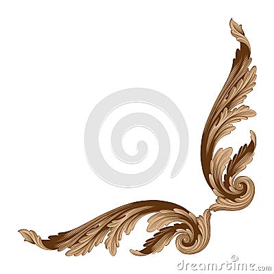 Ornament vector in baroque style for filigree Vector Illustration