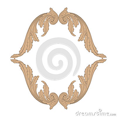 Ornament vector in baroque style for filigree Vector Illustration