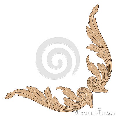 Ornament vector in baroque style for filigree Vector Illustration