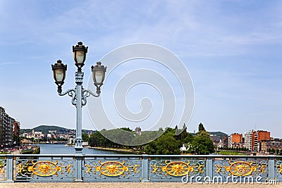 Ornamental bridge railing in Liege Stock Photo
