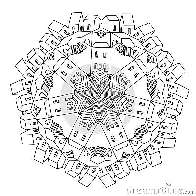 Ornamental castle from a fairy tale Vector Illustration