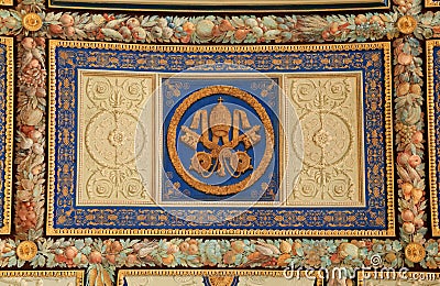 Ornamental ceiling in Vatican museum, Rome, Italy Editorial Stock Photo