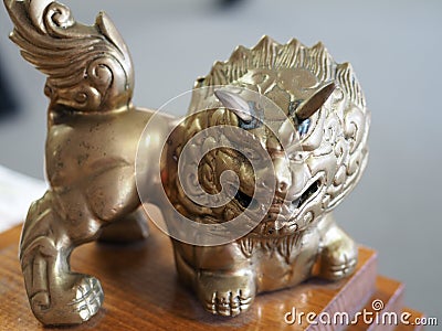 Ornamental Chinese Lion Stock Photo