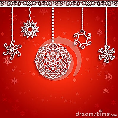 Christmas balls background Vector Illustration