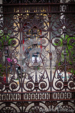 Ornamental classical forged gates Stock Photo