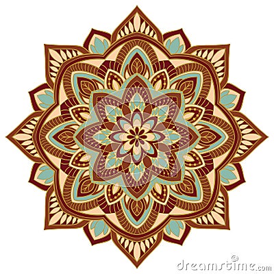 Ornamental colorful mandala. Vector Illustration