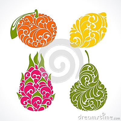 Ornamental decorative fruit symbol Vector Illustration