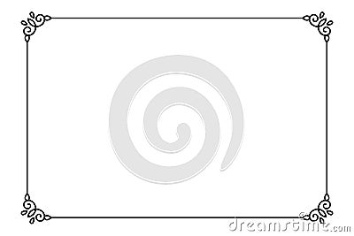 Ornamental decorative page frame. Vector Line style border template Vector Illustration