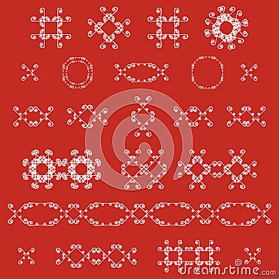 Ornamental decorative set. Vector ornate design elements. Vintage page decoration. Vector Illustration