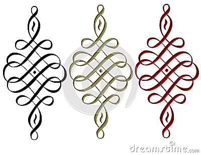 Ornamental Design Elements over white Stock Photo