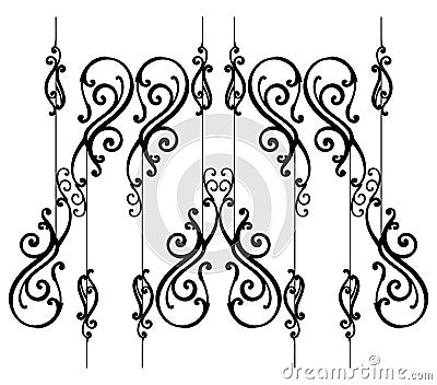 Ornamental-fence-set Vector Illustration