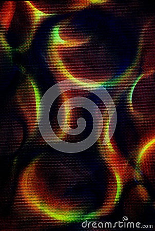 Ornamental Fire painting on black background. Stock Photo