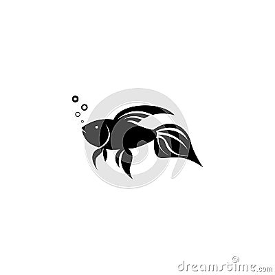 ornamental fish logo icon illustration animal design vector Vector Illustration