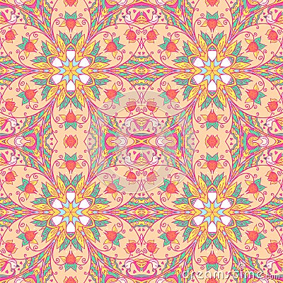 Ornamental flower arabesque background Vector Illustration