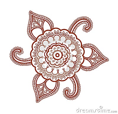 Ornamental flower - decorative indian henna ornament. Mendi arabian vector Vector Illustration