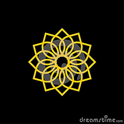 Ornamental Flower Icon Vector Logo Template Vector Illustration