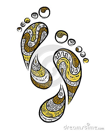 Ornamental footprint for your design Vector Illustration