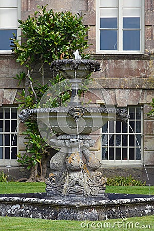 Ornamental Fountain, Stourhead House, Stourton, Wiltshire, England Editorial Stock Photo