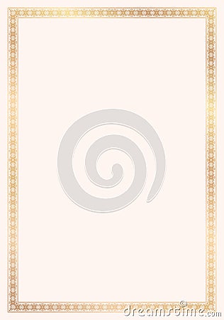 Ornamental golden frame Vector Illustration